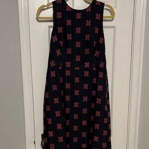 J. Crew Navy and Pink Butterfly Dress
